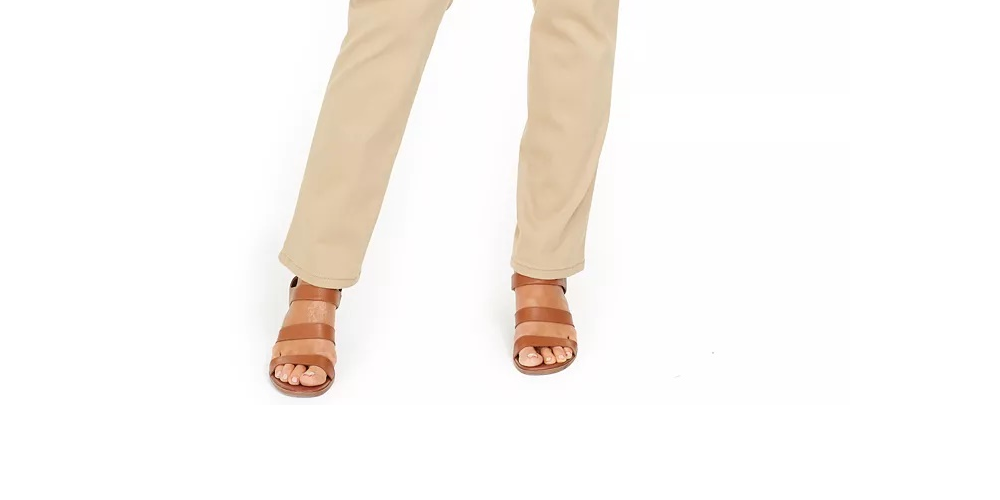 Style & Co Women's Tummy-Control Straight-Leg Fashion Jeans Beige Size 4 T/L