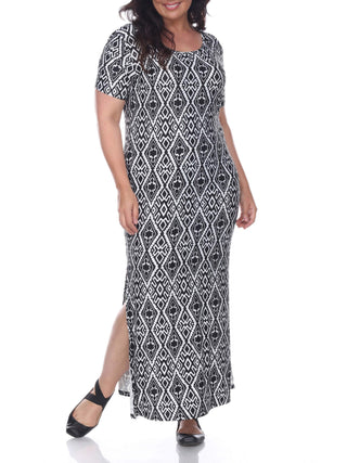 White Mark Women's Plus Jasmine Maxi Dress -Black Size 1XL