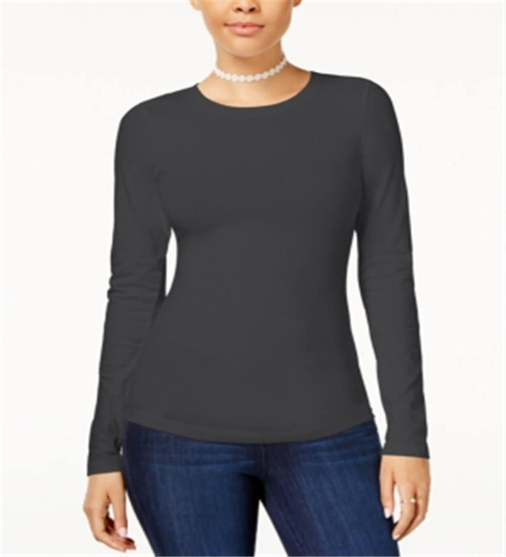 Planet Gold Junior's Long Sleeve T-Shirt Gray Size S