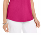 Karen Scott Women's Tie-Sleeve T-Shirt Pink Size Medium