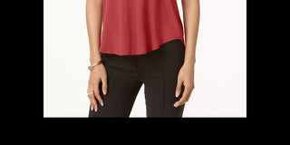 Alfani Women's Short Sleeve Jewel Neck T-Shirt Pink Size X-Large