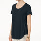 JM Collection Women's Scoop-Neck Top Blue Size X-Small