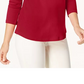 Charter Club Women's Pima Cotton Boat-Neck Button-Shoulder Top Red Size X-Small