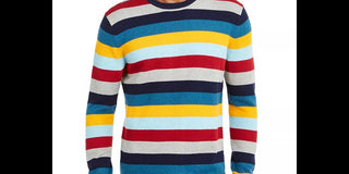 Club Room Men's Regular-Fit Multi-Stripe Sweater Blue Size XX-Large