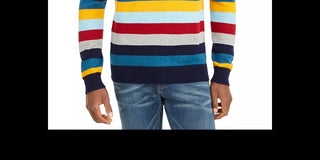 Club Room Men's Regular-Fit Multi-Stripe Sweater Blue Size XX-Large