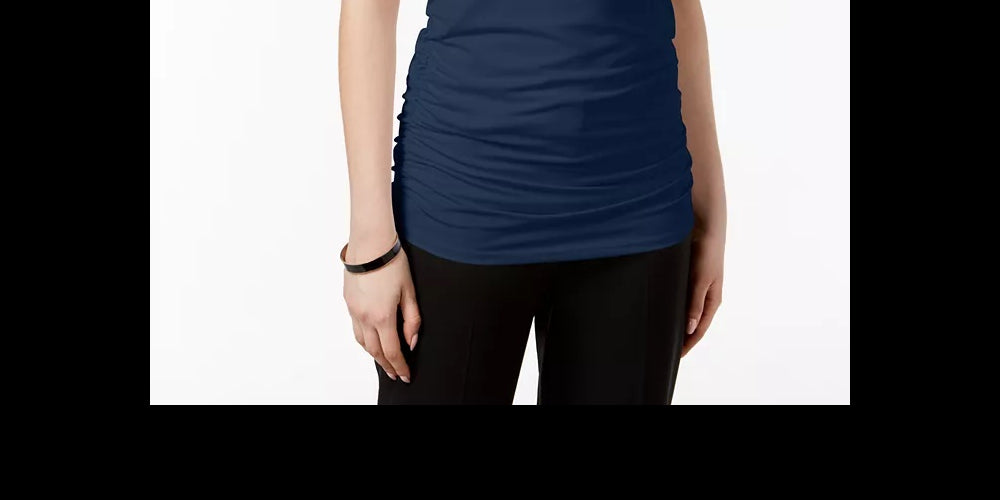 Alfani Women's Ruched Tank Top Blue Size X-Small