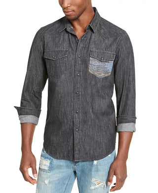 American Rag Men's Chambray Shirt Black Size X-Small
