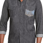American Rag Men's Chambray Shirt Black Size X-Small