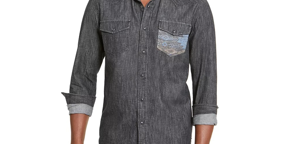 American Rag Men's Chambray Shirt Black Size X-Small