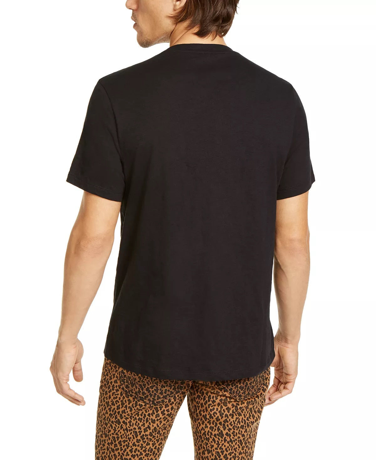 INC International Concepts Men's T-Shirts Zipped Front Faux Leather V Neck Black Size 48
