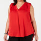 Alfani Women's Plus Size V-Neck Top Mediun Red Size 3X