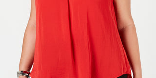 Alfani Women's Plus Size V-Neck Top Mediun Red Size 3X