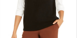 Alfani Women's Sleeveless Mock Neck Sweater Black Size Medium