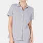 Karen Scott Women's Cotton Seersucker Shirt Blue Size Large