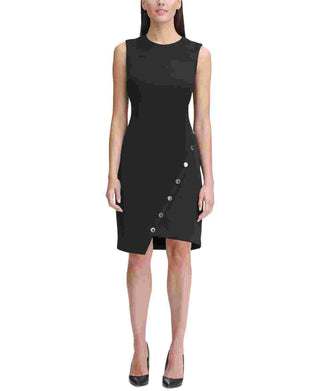 Tommy Hilfiger Women's Colorblocked Asymmetrical Dress Black Size 12