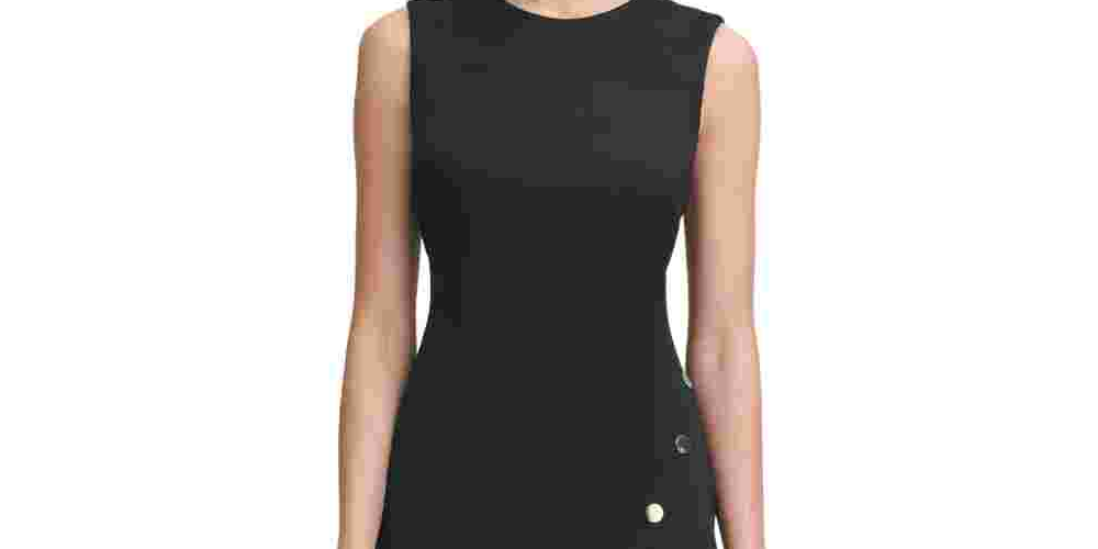 Tommy Hilfiger Women's Colorblocked Asymmetrical Dress Black Size 12