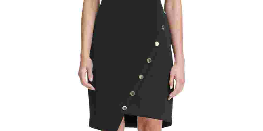 Tommy Hilfiger Women's Colorblocked Asymmetrical Dress Black Size 12