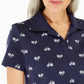 Karen Scott Women's Bike Print Polo Shirt Blue Size X-Large