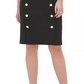 Calvin Klein Women's Button-Trim Pencil Skirt Black Size 2
