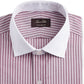 Tasso Elba Men's Burgundy Striped Collared Classic Fit Non Iron Dress Shirt Red Size 17- 32/33