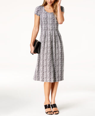 NY Collection Women's Printed Dress BlackSize Petite Large