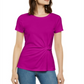 INC International Concepts Women's Ponte Knit Twist Top Purple Size -M