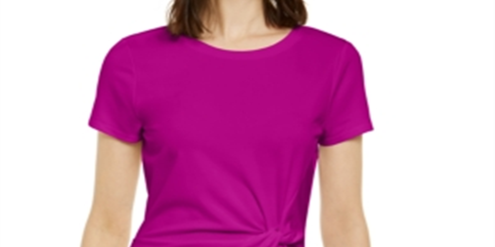 INC International Concepts Women's Ponte Knit Twist Top Purple Size -M