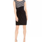 Connected Women's Ruched Sleeveless Jewel Neck Short Sheath Cocktail Dress Black Size 6 Petite
