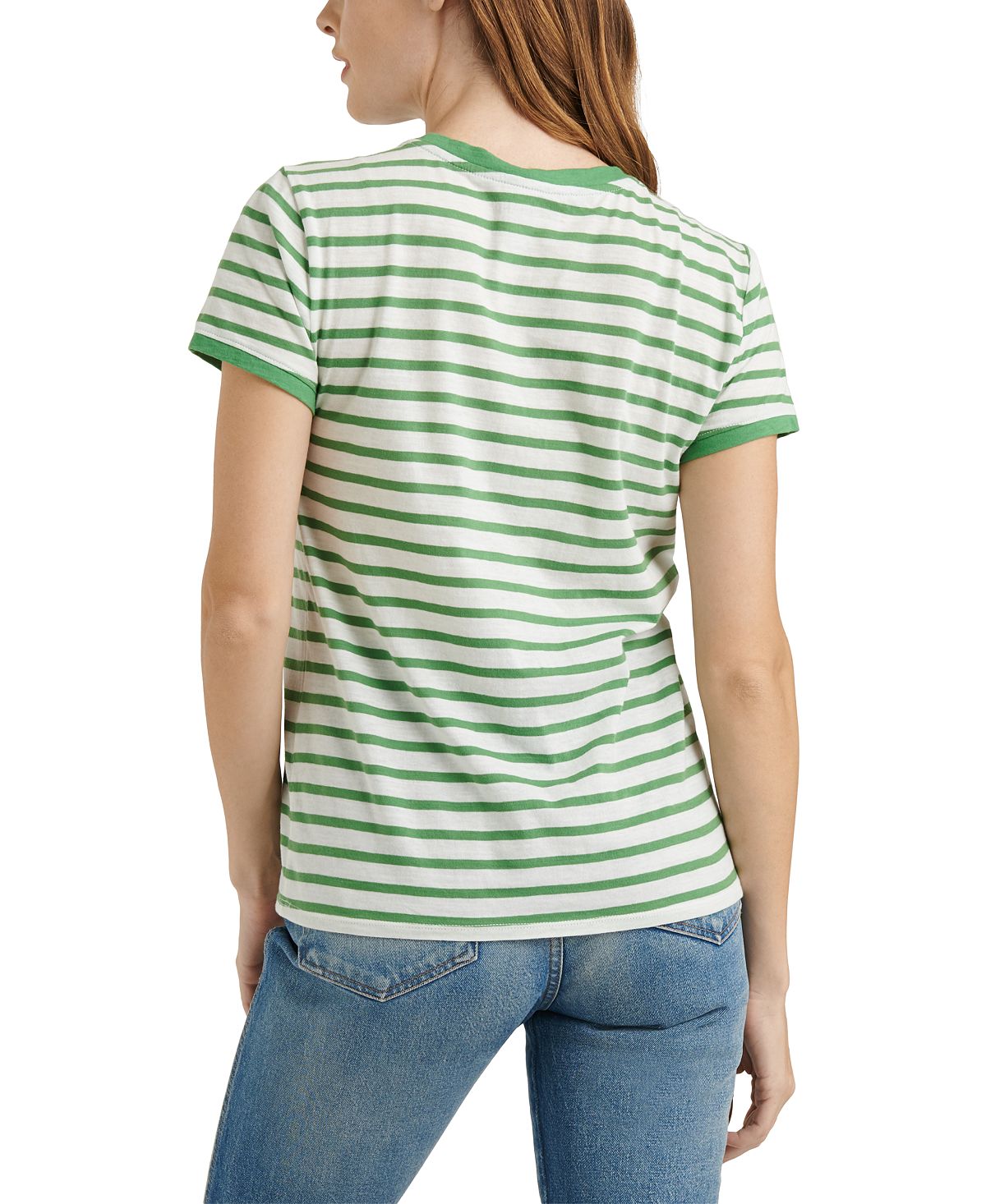 Lucky Brand Men's Short Sleeve Crew Neck Lucky You Striped Tee Green Size XL