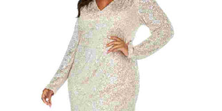 Calvin Klein Women's PlusDraped Sequined Sheath Dress Gold Size 22W