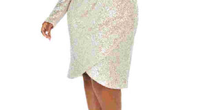Calvin Klein Women's PlusDraped Sequined Sheath Dress Gold Size 22W
