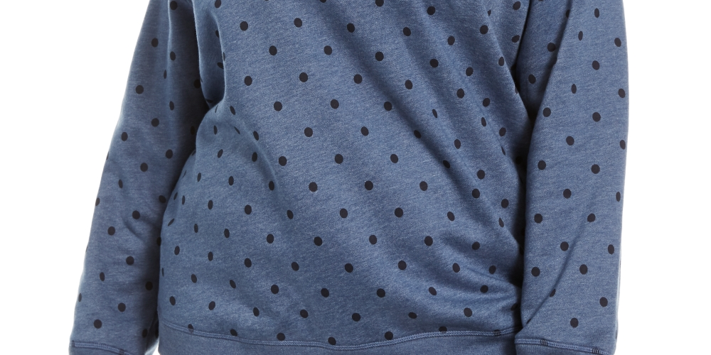 Karen Scott Women's PlusDotted Fleece Crewneck Top Blue Size 0X