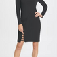 DKNY Women's Beaded Cut Out Sheath Dress Black Size 2