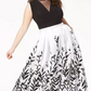 Morgan & Co Women's Trendy Plus Printed A Line Gown Black & White Size 22W