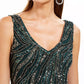 J Kara Women's Allover Sequin Sheath Dress Green Size 12