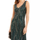 J Kara Women's Allover Sequin Sheath Dress Green Size 12