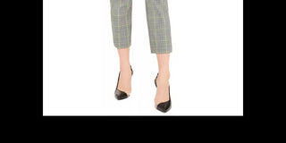 Bar III Women's Plaid Tapered Pants Grey Size 2