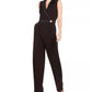Vince Camuto Women's Embellished V Neck Straight Leg Jumpsuit Black Size 14