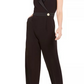 Vince Camuto Women's Embellished V Neck Straight Leg Jumpsuit Black Size 14