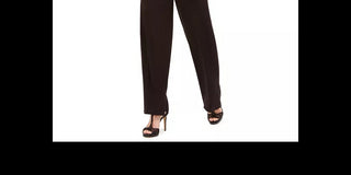 Vince Camuto Women's Embellished V Neck Straight Leg Jumpsuit Black Size 14