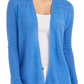 Charter Club Women's Open Front Pointelle Cardigan Blue Size Medium
