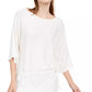Alfani Women's Tie Waist 3/4 Sleeve Pullover Sweater White Size Medium