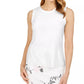 Kasper Women's Sleeveless Scalloped Blouse White Size X-Small