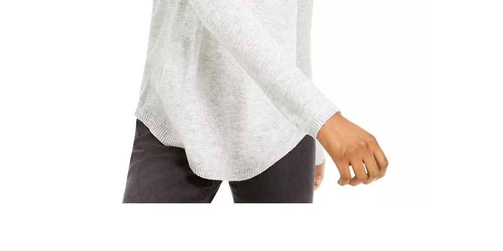 INC International Concepts Women's Wool Blend Grommet Pullover Sweater Grey Size XX-Large