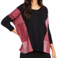Alfani Women's Contrast Trim Poncho Sweater  Black Size XX-Large
