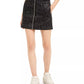 Juicy Couture Junior's Logo Printed Denim Mini Skirt Black Size 26