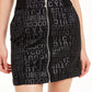 Juicy Couture Junior's Logo Printed Denim Mini Skirt Black Size 26