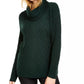 Calvin Klein Women's Chevron Stitch Cowlneck Sweater Green-Size X-Large