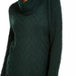 Calvin Klein Women's Chevron Stitch Cowlneck Sweater Green-Size X-Large