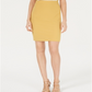 Bar III Women's Textured Crepe Skirt Yellow Size L